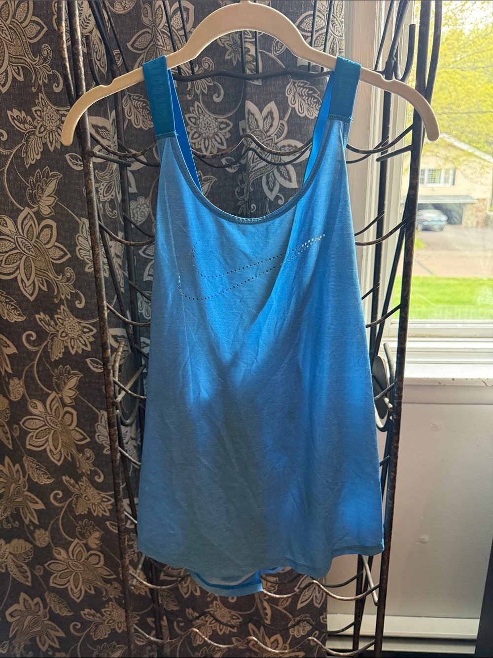 Nike Blue Women's Muscle Tank with Subtle Rhinestone Swoosh